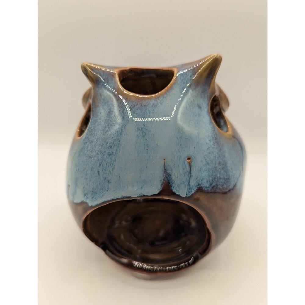 Pier 1 Imports Ceramic Glazed Owl Tealight Votive Candle Holder 5" - Picture 5 of 8